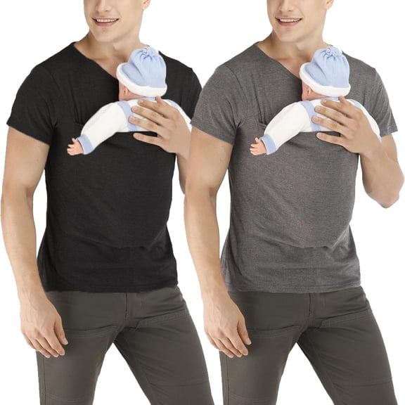 Tee Shirts Mens Mens Kangaroo Carrier Shirt, Dad Shirt Carrier Kangaroo Shirt for Dad V Neck Short Sleeve Kangaroo T Shirt