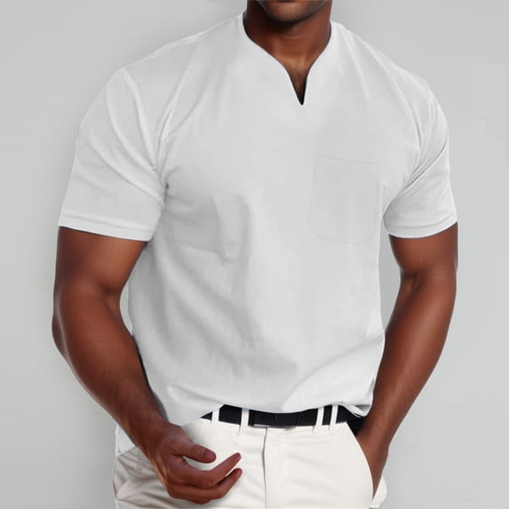 Tee Shirts Mens Short Sleeve V Neck Lightweight White T Shirt Men Summer Shirts