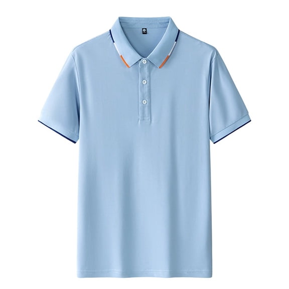 ShomPort Tee Shirts for Men Lapel Short Sleeve Blouses Casual Business Tops