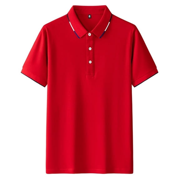 ShomPort Tee Shirts for Men Lapel Short Sleeve Blouses Casual Business Tops