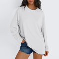 thumbnail image 1 of Tee Shirts for Women Fall Casual Long Sleeve Button Shirts Sweatshirt Top Pullover, 1 of 8