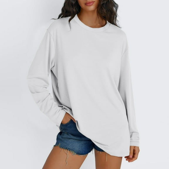 Tee Shirts for Women Fall Casual Long Sleeve Button Shirts Sweatshirt Top Pullover