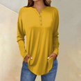 thumbnail image 1 of Tee Shirts for Women Fall Casual Long Sleeve Button Shirts Sweatshirt Vintage Top Pullover, 1 of 5