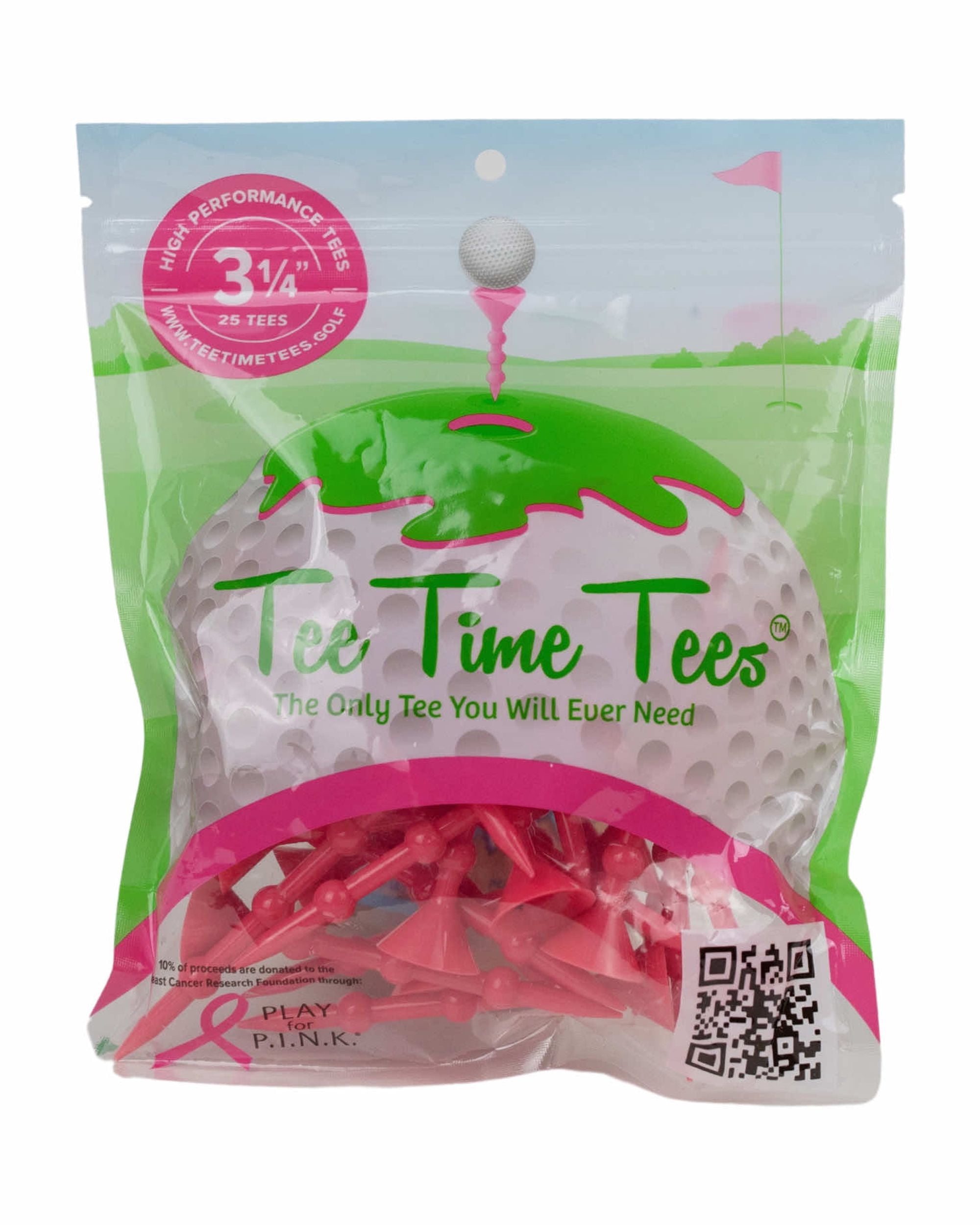 Tee Time Tees Bubble Tees (Pack of 25) Pink