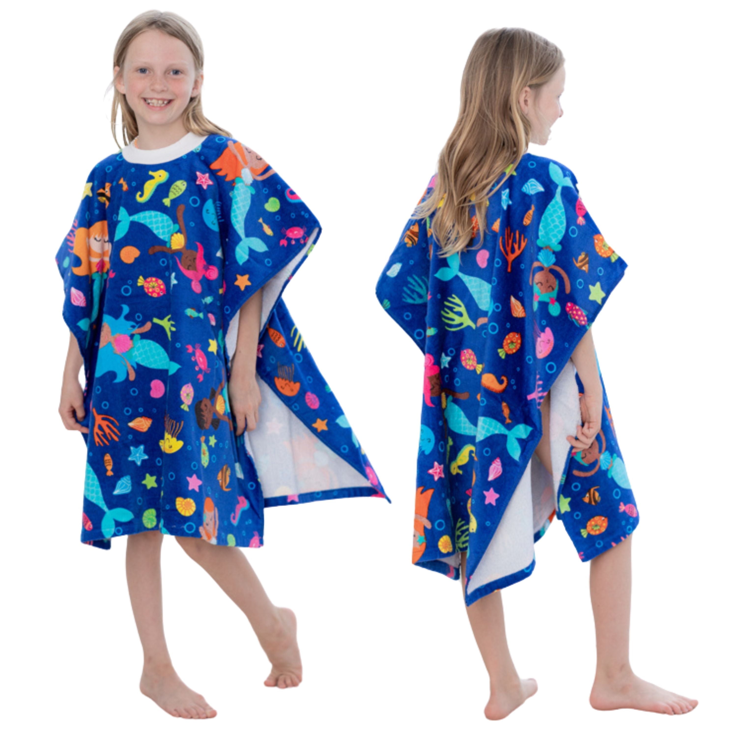 Tee Tops, Wearable Beach Towel Poncho for Kids, Changing Robe, 100% ...