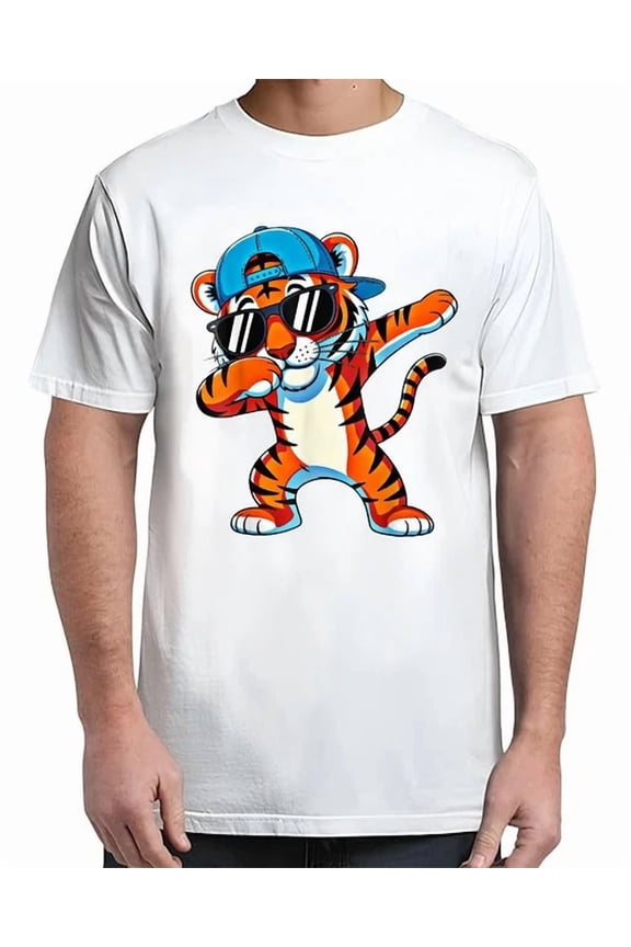 Tee With Cool Dabbing Tiger Apparel Cute Animal Vintage S-5Xl T-Shirt Birthday Gifts; For Men & Women, Vintage Birthday Gift
