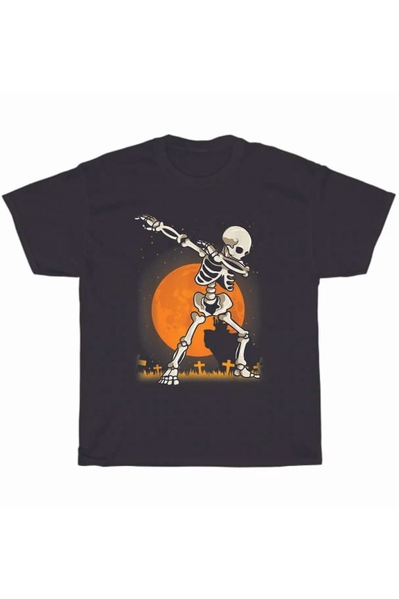 Tee With Dab Dance Dabbing Skeleton Costume Scary Party T-Shirt Unisex Tee Gift