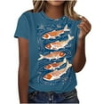 thumbnail image 1 of Tee for Women 2025 Cute Print Short Sleeve Tunic Tshirt Cotton Crewneck Blouse Tees Dressy Casual Shirts, 1 of 4