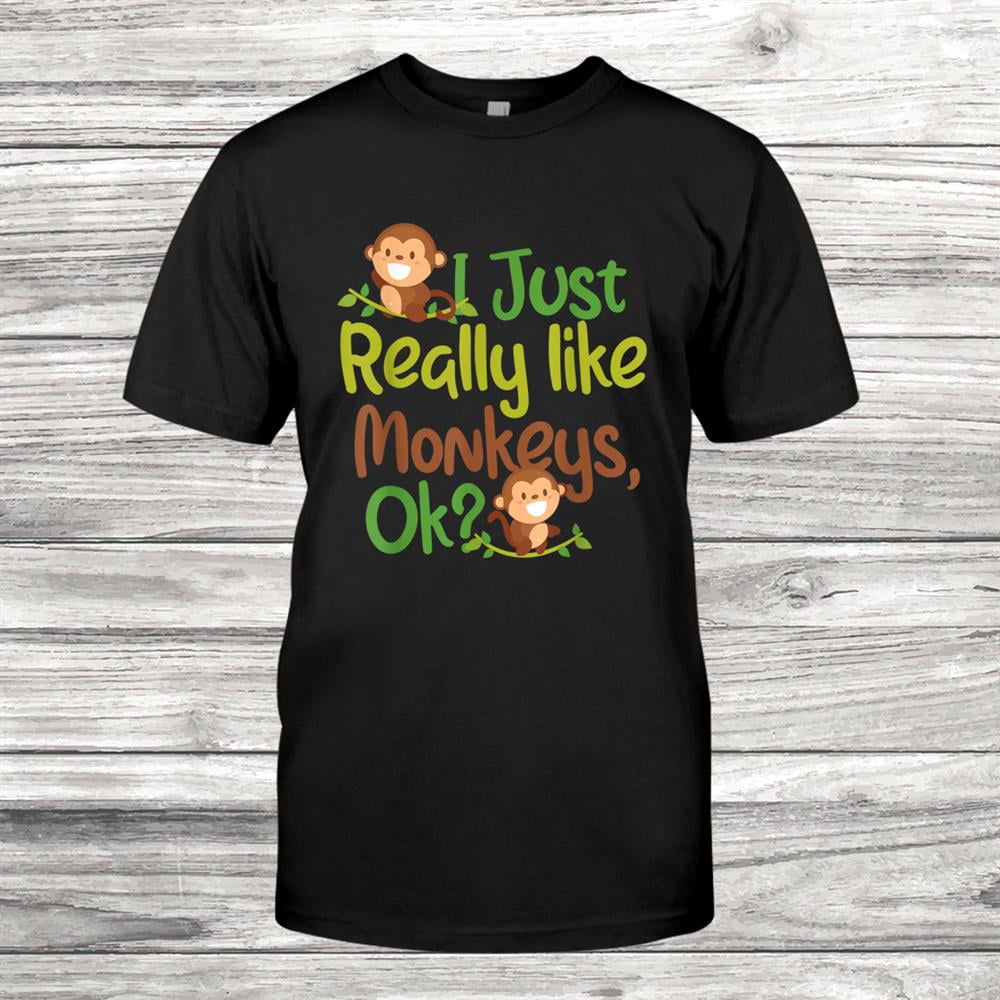 Tee shirt Adults, Cute Animal Funny Primate Zoo Keeper Jungle Monkey T