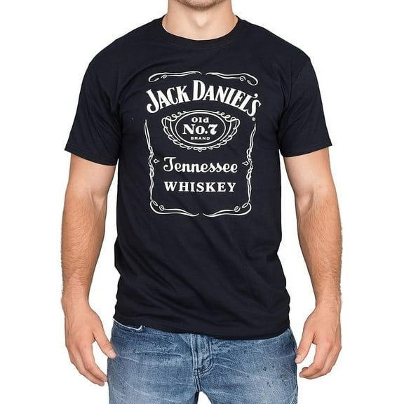 Tee shirt Adults, Jack Daniel's Whiskey Old No. 7 Tenessee Label Adult Black T-Shirt Up to size 4XL