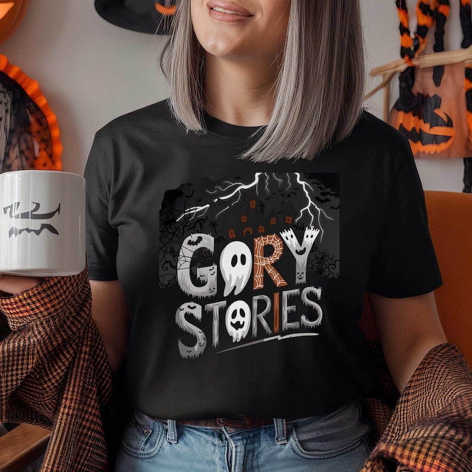 Tee shirt Adults, Spooky 'Gory Stories' Halloween Tshirts Scary