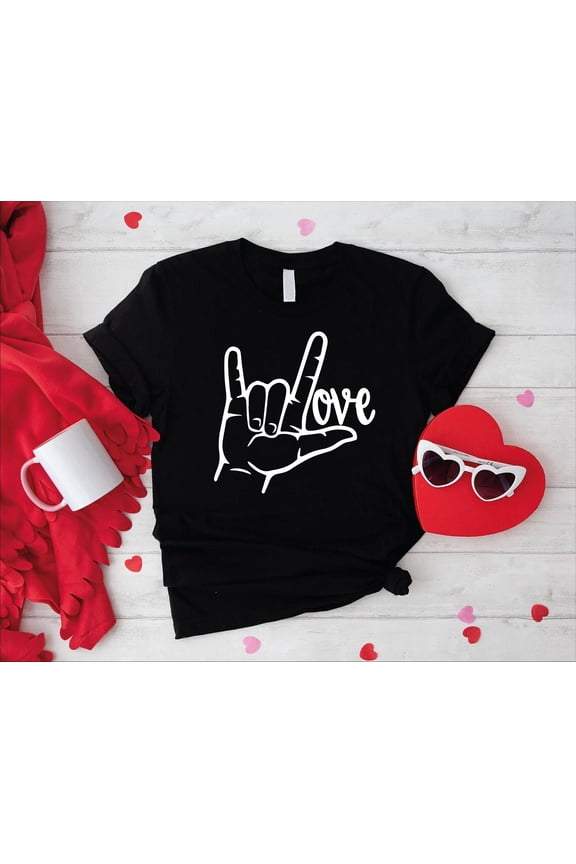 ASL I Love You Shirt: Sign Language Graphic Tee T-shirt and Sweatshirt All Size S-5XL