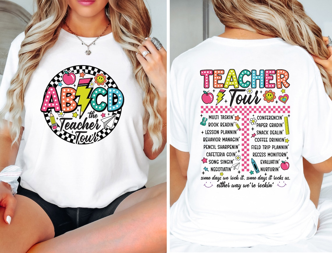 TeeFit The Back To School Tour Shirt, Retro Teacher Tour Shirt, Abcd ...