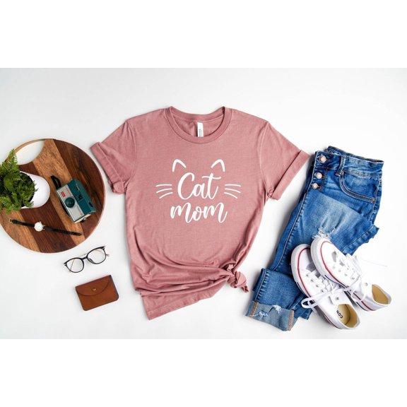 TeeFit Cat Mom Shirt, Cute Cat Shirts for Women, Cat Lover Shirt, Cat Owner Gift, Kitty Shirt, Cat Shirt Gifts, Cat Mama Shirt, Cat Face Shirt T-shirt and Sweatshirt All Size S-5XL