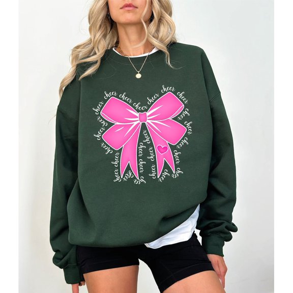 TeeFit Cheer Mascot Sweatshirt, Cheer Mom Sweatshirt, Cheer Megaphone Sweatshirt, Cheer Coquette Bow Sweatshirt, Cheerleader Sweatshirt, All Size S-5XL