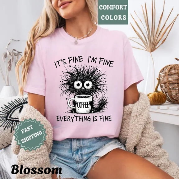 TeeFit Coffee Shirt: Tired Monster Graphic Tee TSHIRT All Size S-5XL