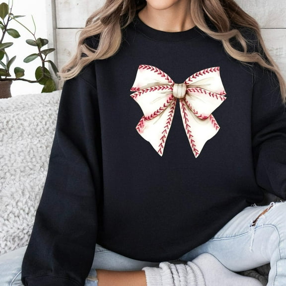 TeeFit Coquette Baseball Mom Sweatshirt, Baseball Bow , Baseball Sweatshirt, Baseball Gift, Baseball Fan , Sports Mom Gift TSHIRT All Size S-5XL