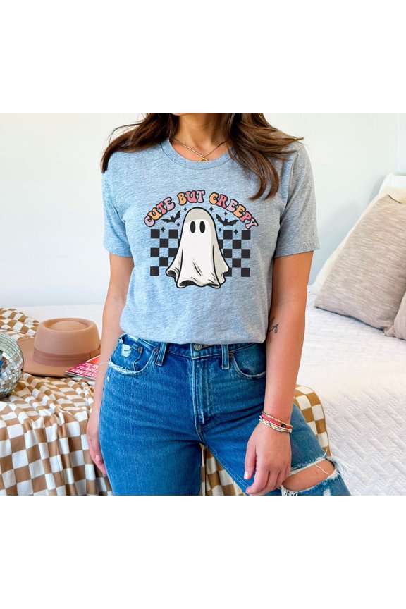 Cute But Creepy Ghost T-Shirt, Spooky Ghost Winter Holiday Shirt, Spooky Vibes Tee, Spooky Season Clothing, Cute Winter Holiday Gift, Retro Ghost Tee T-shirt and Sweatshirt All Size S-5XL