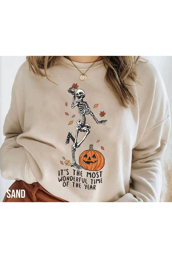 Dancing Skeleton Spooky Season Winter Holiday Crewneck Skeleton Sweatshirt Skeleton Sweater Winter Holiday Sweater Fall Sweatshirt Spooky Sweater TSHIRT All Size S-5XL