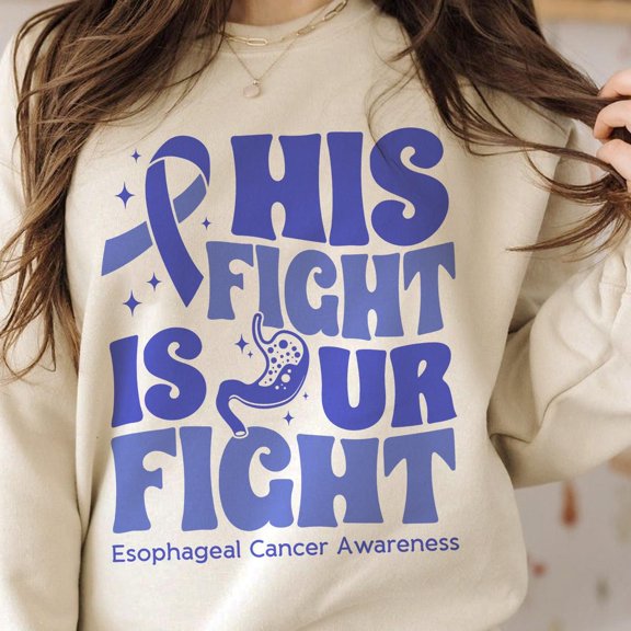 TeeFit Esophageal Cancer Awareness Shirt: Periwinkle Ribbon, Cancer Support TSHIRT All Size S-5XL
