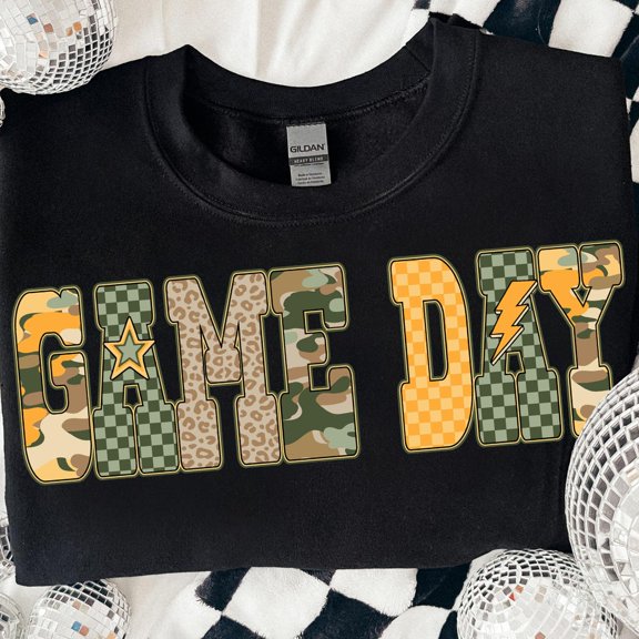 TeeFit Football Game Day Leopard Camo Checkered, Camo Football Glitter, Grunge Game Day, Football Mama sublimation, Game Day SublimationT-shirt and Sweatshirt All Size S-5XL