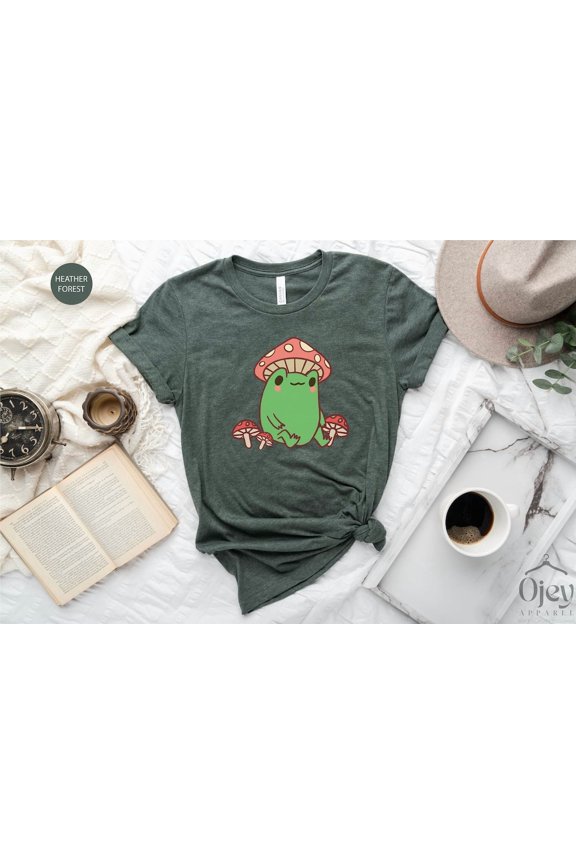 Frog Shirts, Frog Shirt, Mushroom Frog Shirt, Cute Frog Shirt, Mushroom Shirts, Frog Gift Shirt, Frog Lover Shirt, Mushroom TeesT-shirt and Sweatshirt All Size S-5XL
