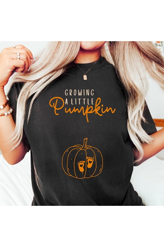 Growing A Little Pumpkin Shirt Fall Maternity Sweater Pregnancy Thanksgiving Sweatshirt Fall Pregnancy Announcement Gift Pregnancy Reveal TSHIRT All Size S-5XL