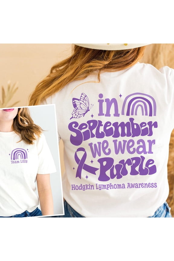 Hodgkin Lymphoma Awareness Shirt, Hodgkin Lymphoma Shirt, Lymphoma Awareness, Purple Ribbon, Blood Cancer Support In September I Wear Purple SWEATSHIRT All Size S-5XL
