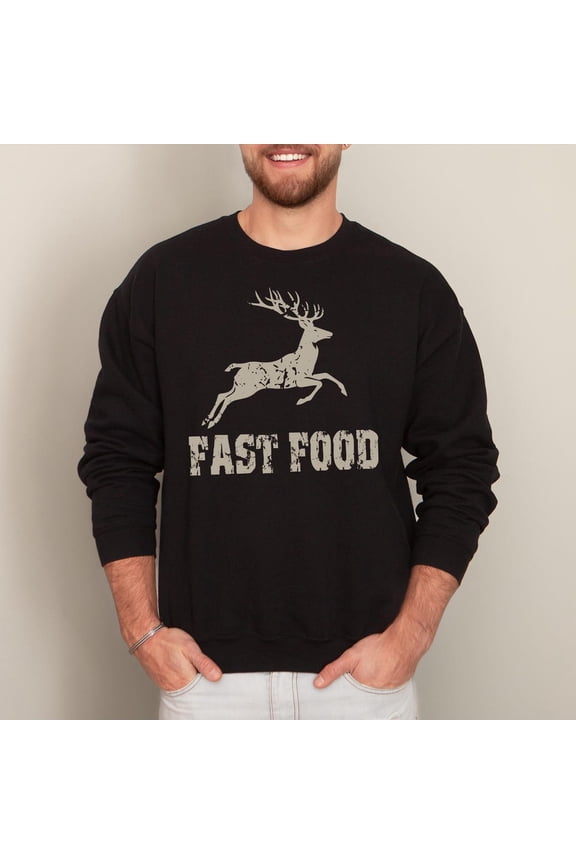 Hunting Sweatshirt: Fast Food Deer Graphic, Hunter Gift TSHIRT All Size S-5XL