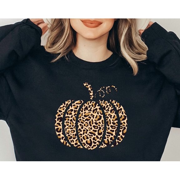 TeeFit Leopard Pumpkin Sweatshirt, Leopard Print , Women Sweatshirt, Fall Sweatshirt, Thanksgiving , Thankful Shirt, TSHIRT All Size S-5XL
