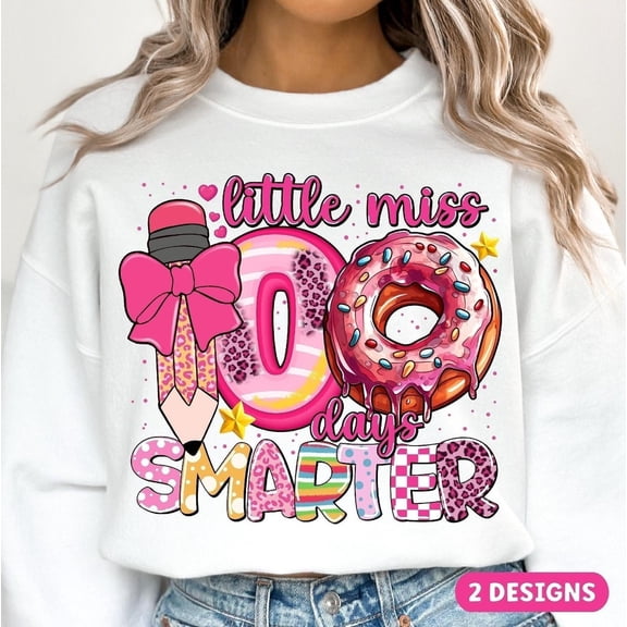 TeeFit Little miss 100 Days Smarter, 100 Days of School, Little Miss, 100 Days Smarter, Teacher, Student, School for Girls All Size S-5XL