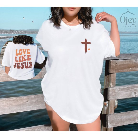 TeeFit Love Like Jesus Shirt, Christian Shirt, Religious Shirts, Christian Apparel, Faith T-Shirts, Religious Gifts, Winter Holiday Christian Shirt All Size S-5XL