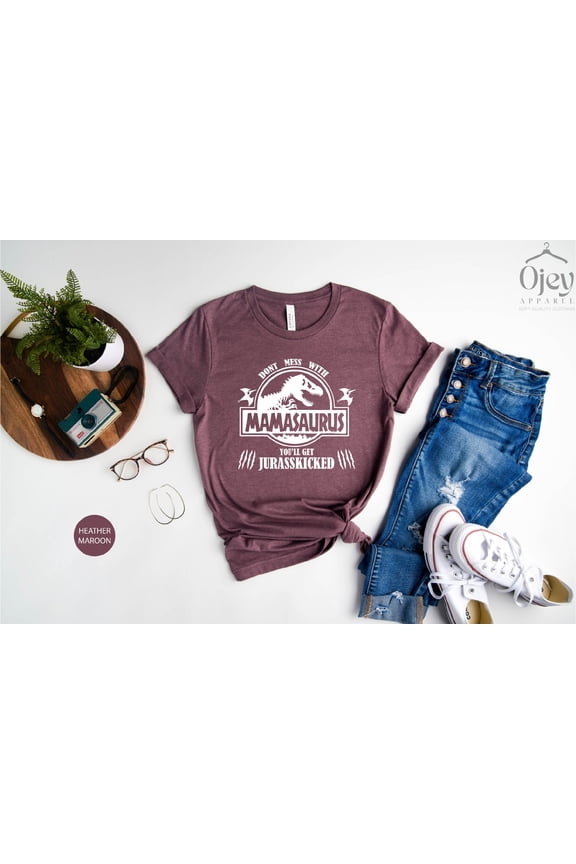 Don't Mess With Mamasaurus And Papasaurus Shirts, Dinosaur Mama Shirt, Family Shirts, Dinosaur Papa T-Shirt, You'll Get Jurasskicked TSHIRT All Size S-5XL