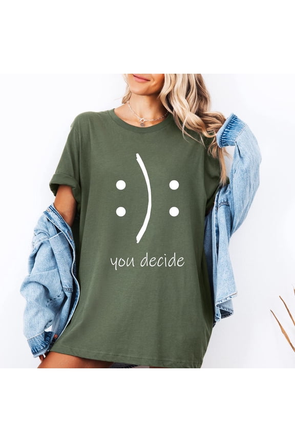 Mood Graphic Tee: Happy Sad Smiley Face Shirt TSHIRT All Size S-5XL