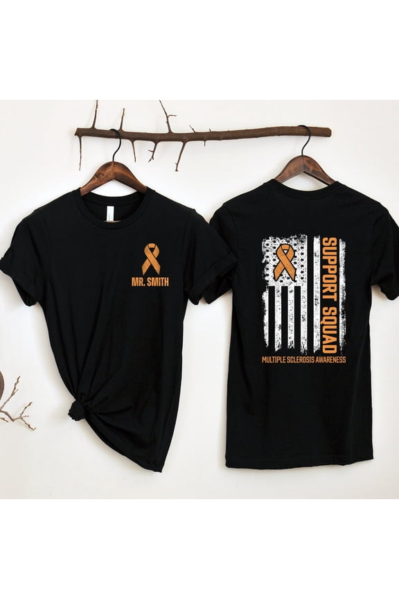 Multiple Sclerosis Support Squad T-Shirt, Ms Orange Ribbon Sweatshirt, Ms Warrior Awareness Shirt, Group Multiple Sclerosis Shirt SWEATSHIRT All Size S-5XL