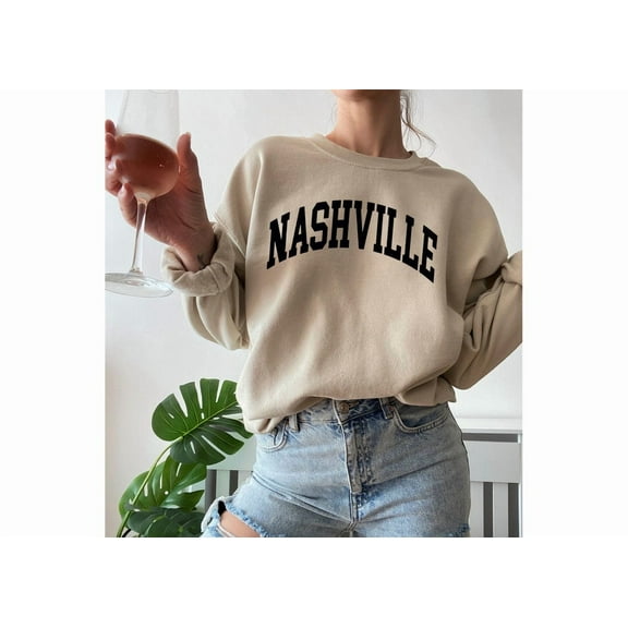 TeeFit Nashville Sweatshirt, Aesthetic College Crewneck, Nashville Bachelorette Shirt, Country Apparel Gift For Her, Nashville Pullover, Tennessee T-Shirt And Sweatshirt All Size S-5Xl