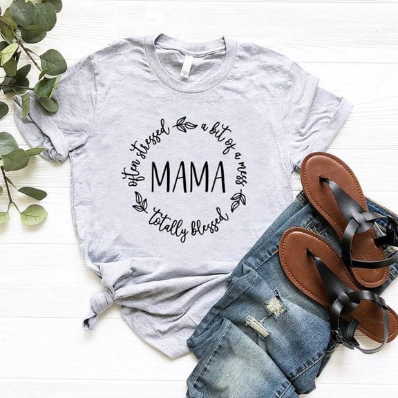TeeFit Often Stressed A Bit Of Mess Shirt, Totally Blessed Mom Shirt, Mom Life Shirt, Motherhood Shirt,Blessed Mama Shirt,Mother's Day Gift,Mom Tee TSHIRT All Size S-5XL