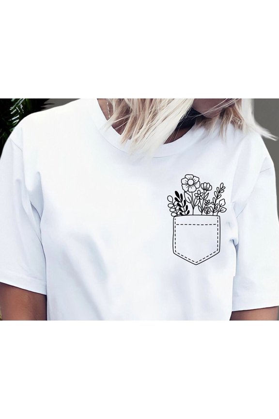 Pocket Flower Shirt,Botanical Shirt,Wildflower Shirt,Flower Sweatshirt,Plant Sweatshirt,Mom,Floral Gift,Girlfriend Gift TSHIRT All Size S-5XL