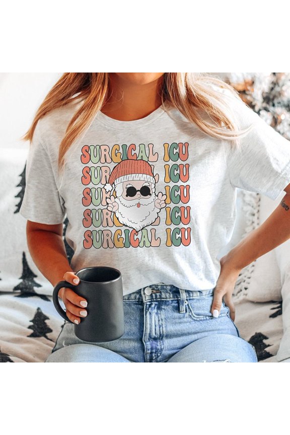 Retro Sicu T-Shirt, Surgical Icu Nurse Rn Tech Shirt, Critical Care S Merry Tshirt Secret Santa TSHIRT All Size S-5XL