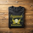 thumbnail image 1 of TeeFit Savannah Retro Baseball Shirt: Vintage Banana Sports Graphic Tee, Classic Ball Top, Old Style Shirt TSHIRT All Size S-5XL, 1 of 5