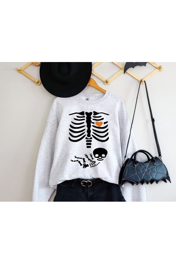 Skeleton Winter Holiday Maternity Sweatshirt, Pregnancy Announcement Shirt 2023, Pregnant Women Costume, Fall New Mom Sweater, Mommy To Be SWEATSHIRT All Size S-5XL