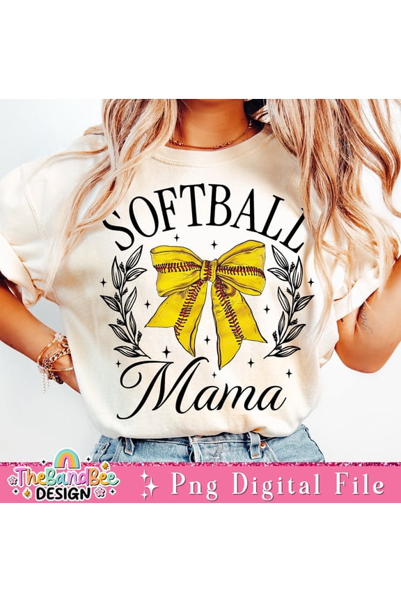 Softball Mama, Coquette Softball Bow, Softball, Softball Bow, Fall Coquette Bow, Softball Mom, Download All Size S-5XL