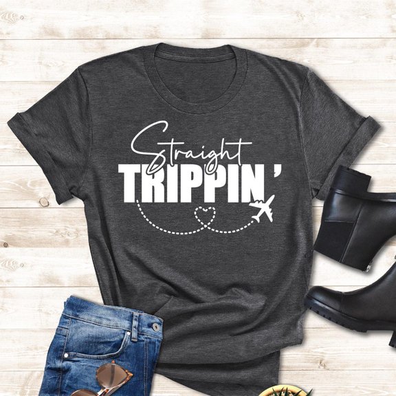 TeeFit Straight Trippin T-Shirt, Travel Shirt, Summer Vacation Shirt, Vacation Squad Shirt, Traveler Shirt, Adventure Shirt, Road Tripping Shirt TSHIRT All Size S-5XL