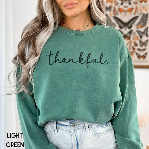 TeeFit Thankful Fall Sweatshirt, Thanksgiving Sweater, Cozy Tee For Fall Season, Thanksgiving Dinner Shirt, Retro Fall Clothing, Autumn Crewneck TSHIRT All Size S-5XL