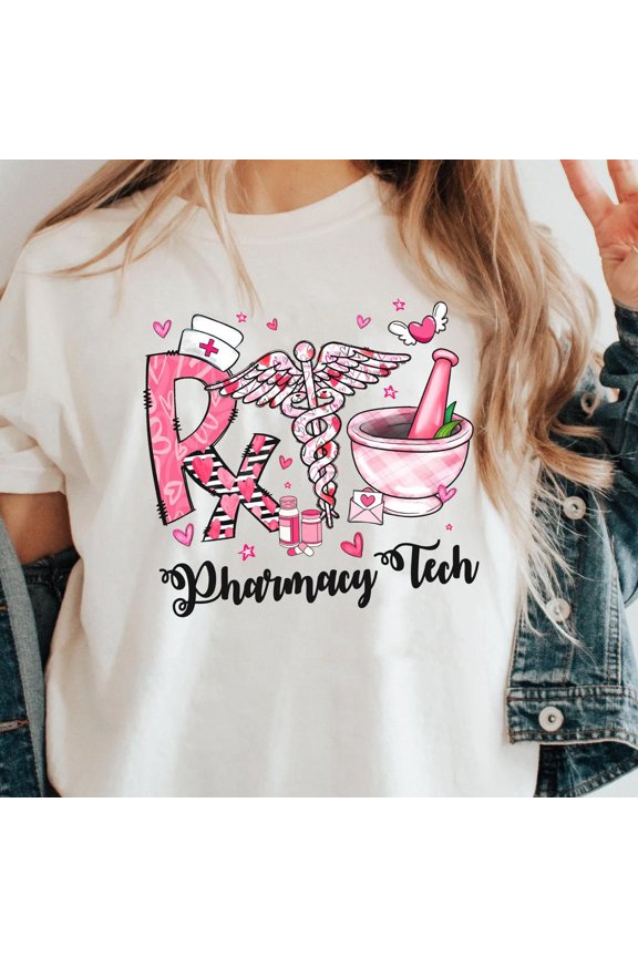 Valentine Pharmacy Tech Shirt, Pharmacy Technician Valentine Day Shirt, Pharmacy Crew Valentine Pharmacist SWEATSHIRT All Size S-5XL