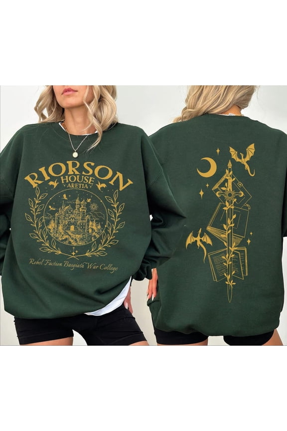 Xaden Riorson House 2-Sided Sweatshirt, Iron Flame Sweatshirt, Dragon Rider Bookish,, Violet Sorrengail, Bookish Gifts, CRT419 All Size S-5XL