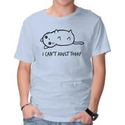 TeeFury Men's Graphic T-shirt I Can't Adult Today - Cats | Funny | Powder Blue | Large