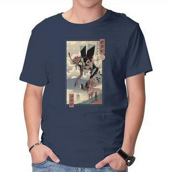 TeeFury Men’s Graphic T-shirts Eva Ukiyo-E - Anime | Tv Show | Navy | 3XL