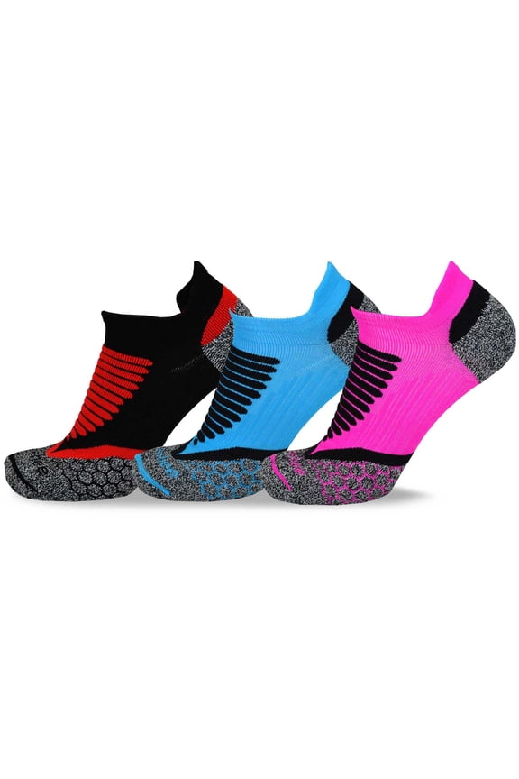 TeeHee Athletic Sports Functional Compression Cushioned Socks 3-Pack (Large (10-13), Liner)