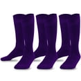 thumbnail image 1 of TeeHee Bamboo All Sports Half Cushion Socks with Arch Support 3-Pairs Pack (Youth (5-7), Purple), 1 of 2